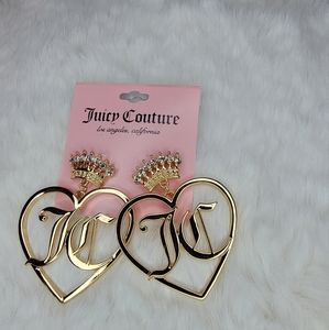 Juicy Couture Crown JC Heart Shape Earrings